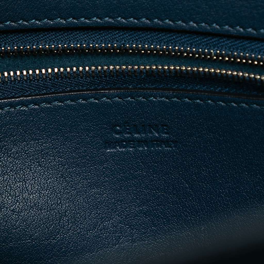 Celine Medium Suede Seau Sangle Bucket Bag Blue Leather Very good - Box View