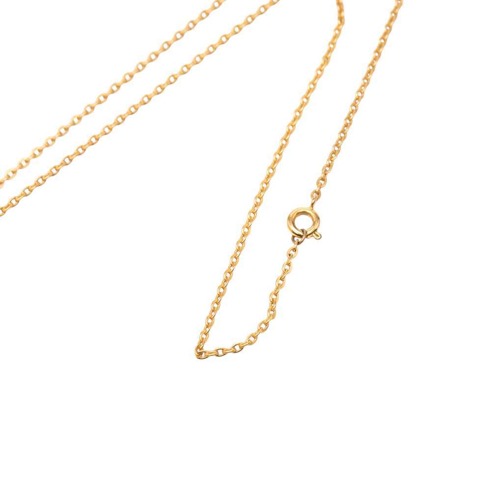 Chanel Gold Plated CC Crystal Clover Pendant Necklace Gold Metal Very good - Box View