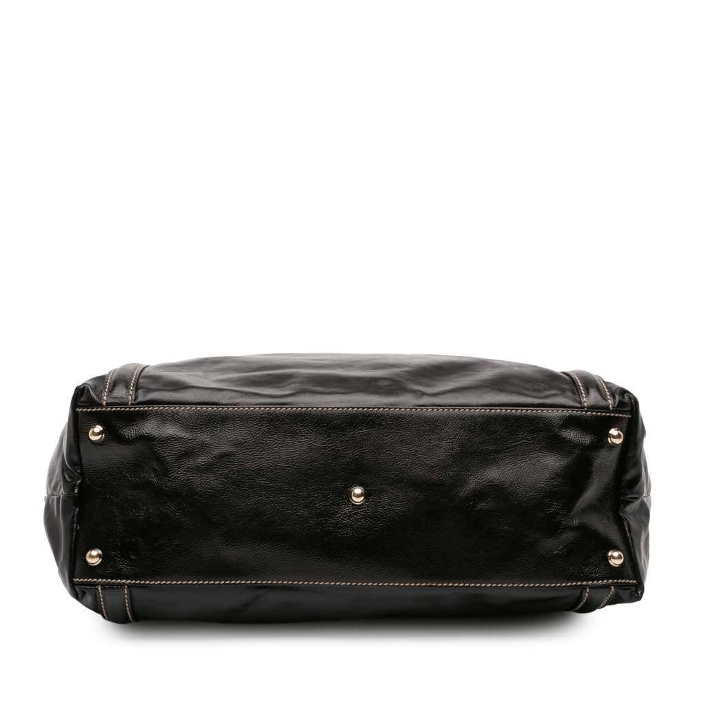 Gucci Patent Dialux Britt Web Tote Black Leather Very good - Inside View