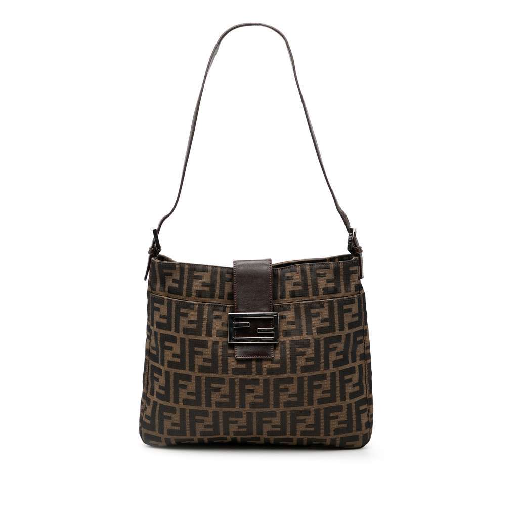 Fendi Zucca Canvas Shoulder Bag Brown Canvas Very good - Front View
