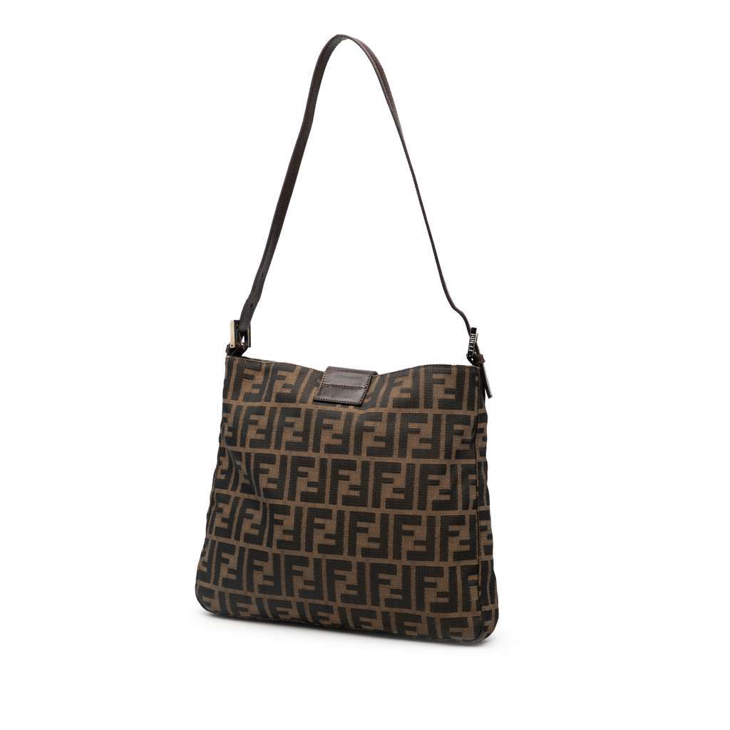 Fendi Zucca Canvas Shoulder Bag Brown Canvas Very good - Back View