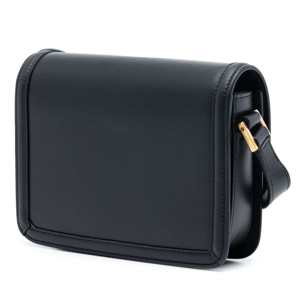 Saint Laurent Small Calfskin Solferino Satchel In Box Black Leather Very good condition - Back View