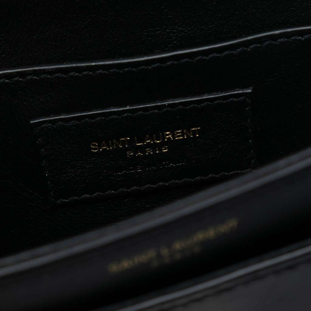 Saint Laurent Small Calfskin Solferino Satchel In Box Black Leather Very good condition - Box View