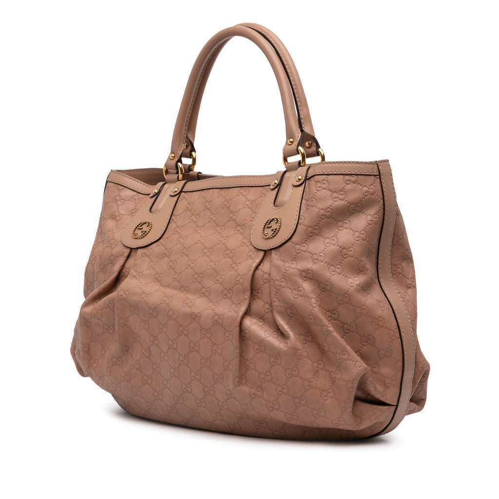 Gucci Large Guccissima Scarlett Tote Pink Leather Very good - Back View