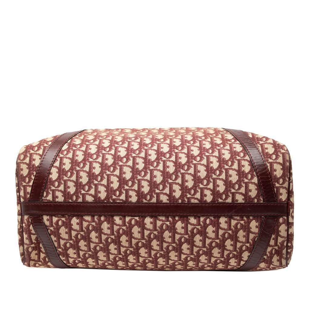 Dior Diorissimo Trotter Canvas Boston Bag Red Canvas Good - Inside View