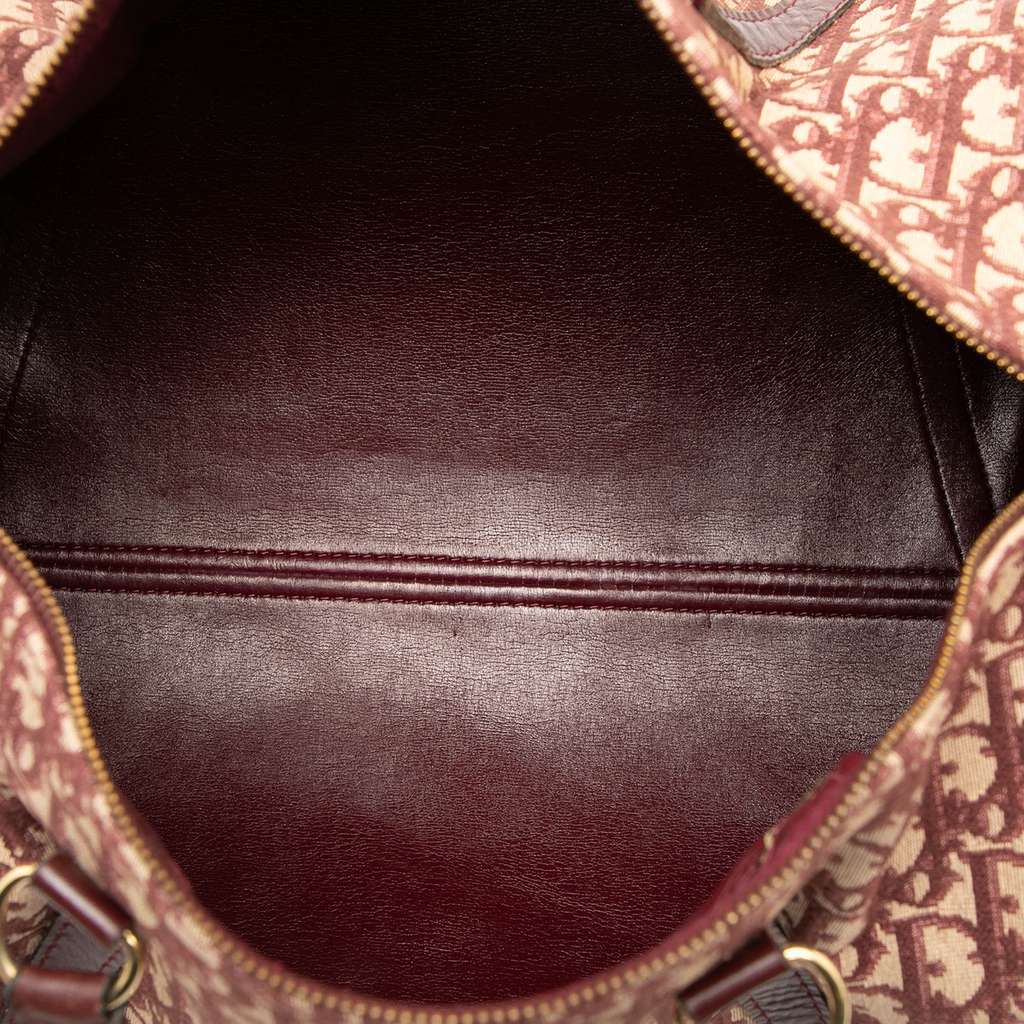 Dior Diorissimo Trotter Canvas Boston Bag Red Canvas Good - Model View
