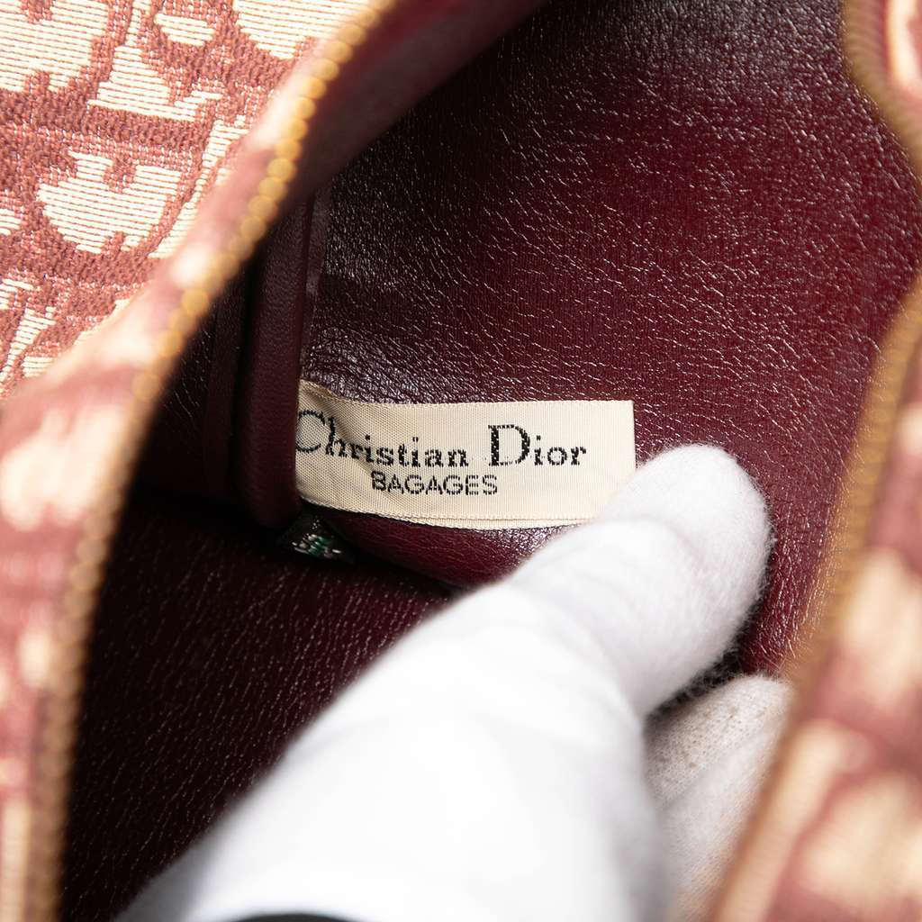 Dior Diorissimo Trotter Canvas Boston Bag Red Canvas Good - Box View