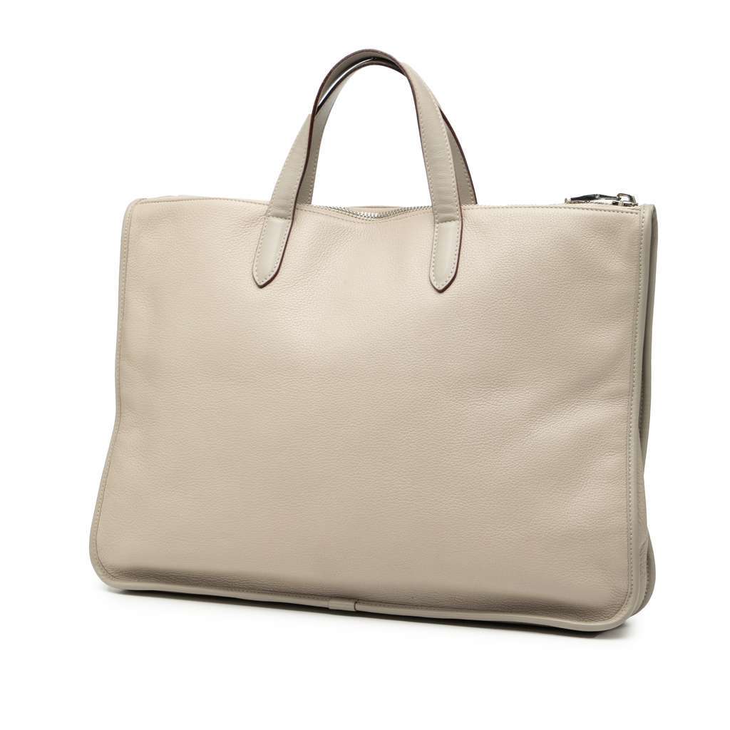Loewe Leather Anagram Toledo Briefcase Grey Leather Very good condition - Back View