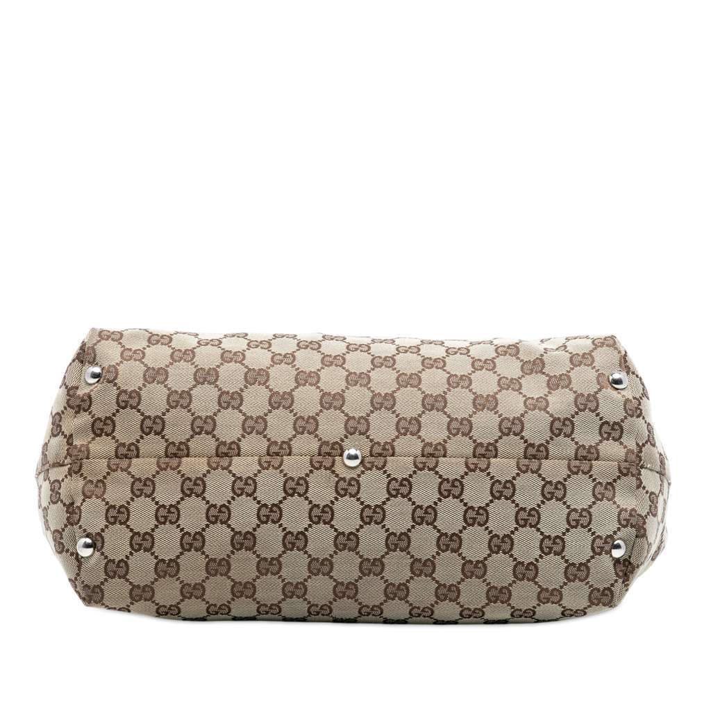 Gucci Medium GG Canvas Icon Bit Tote Brown Canvas Very good - Inside View