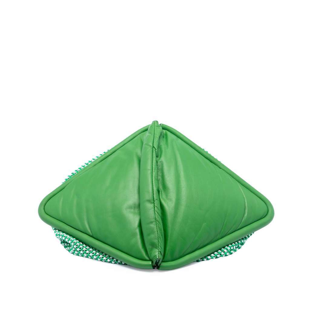 Bottega Veneta Nylon Crochet Folding Shopper Tote Green Very good condition - Inside View