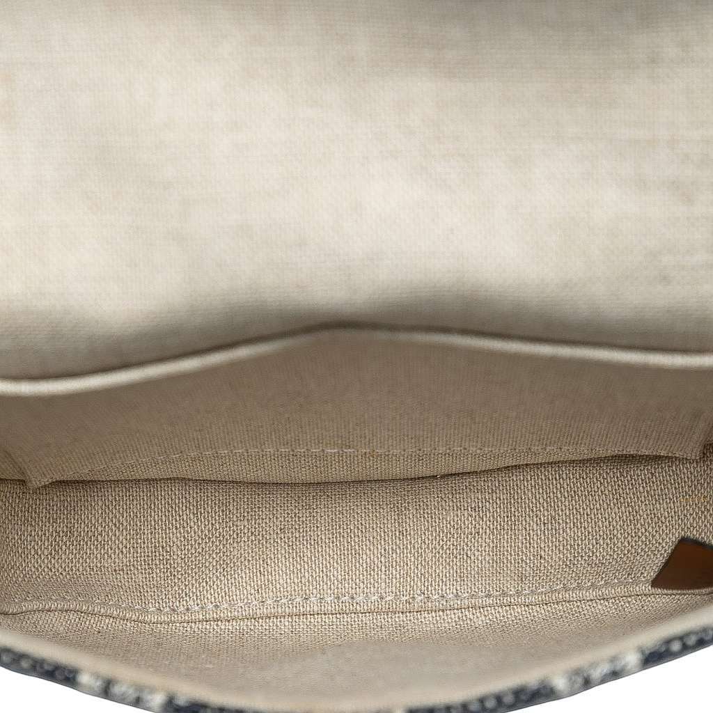 Celine Mini Triomphe Canvas and Calfskin Besace Crossbody Blue Canvas Very good - Model View