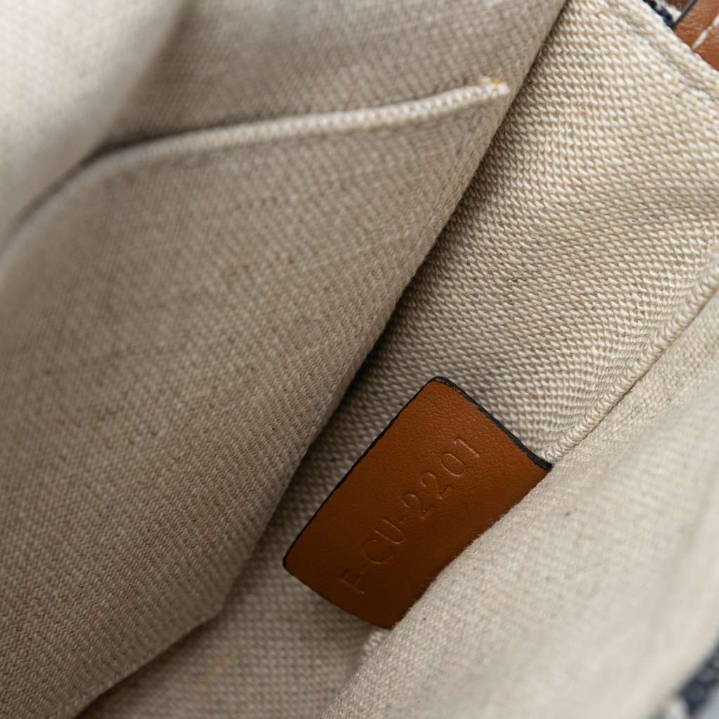 Celine Mini Triomphe Canvas and Calfskin Besace Crossbody Blue Canvas Very good - Box View