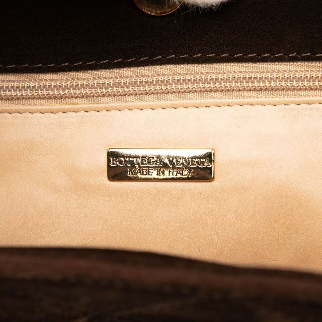 Bottega Veneta Suede Intrecciato Tote Brown Leather Very good - Box View