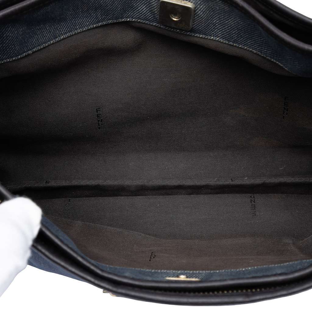 Fendi Denim Pochette Crossbody Blue Denim Very good - Model View