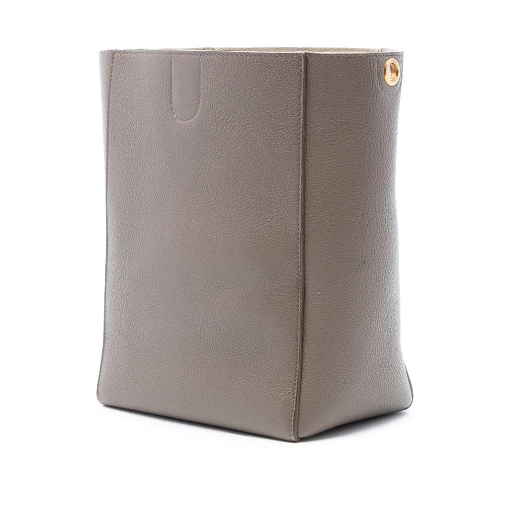 Celine Small Soft Grained Calfskin Seau Sangle Bucket Bag Brown Leather Good condition - Back View