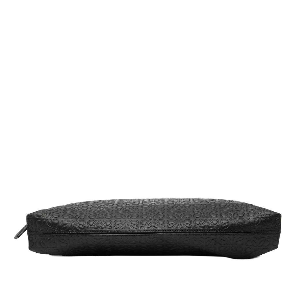 Loewe Embossed Anagram Leather Repeat T Clutch Black Leather Good condition - Inside View
