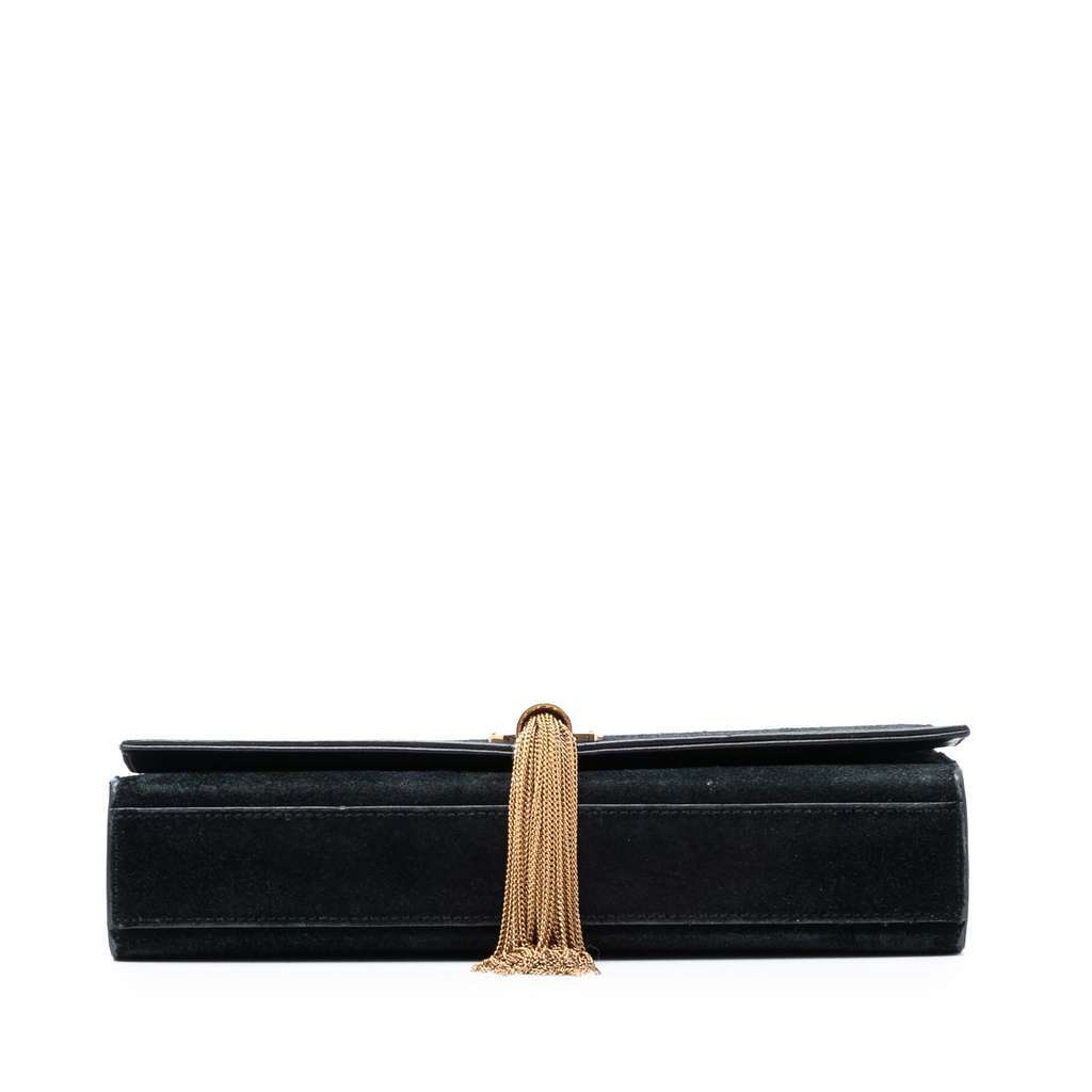Saint Laurent Medium Suede Monogram Kate Tassel Crossbody Black Leather Very good condition - Inside View