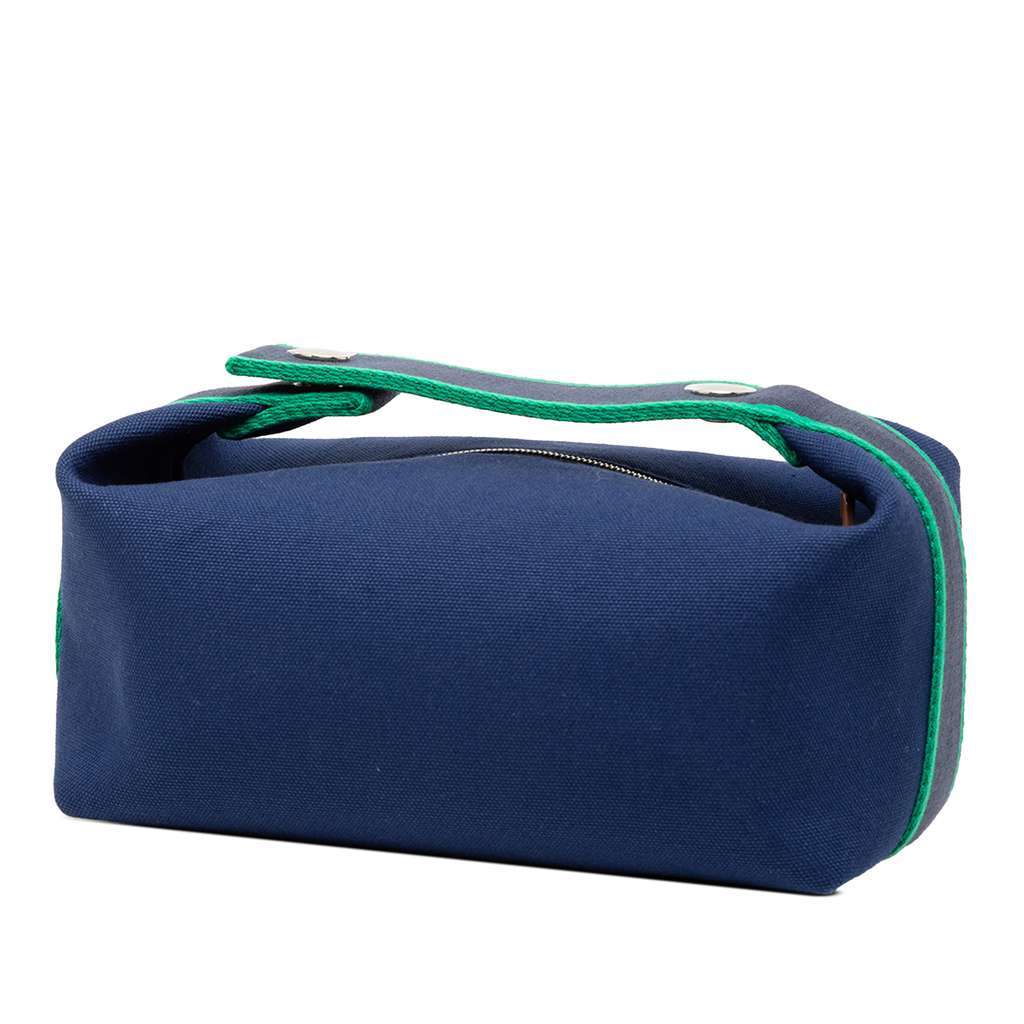 Hermès Small Toile Bride A Brac Case Blue Canvas Very good - Back View