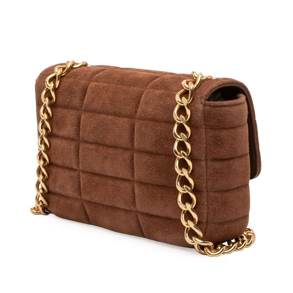 Celine Suede Monochrome Shoulder Bag Brown Leather Very good - Back View