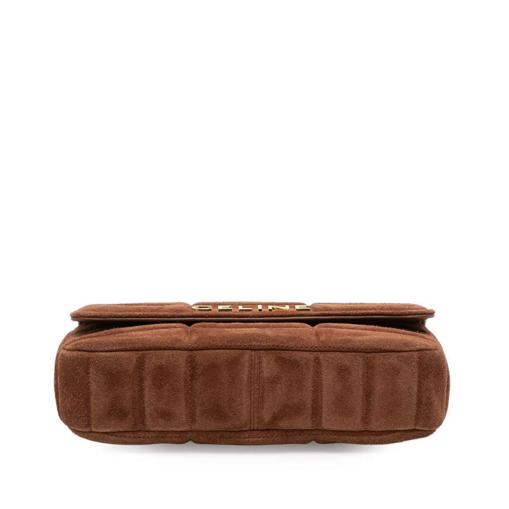 Celine Suede Monochrome Shoulder Bag Brown Leather Very good - Inside View