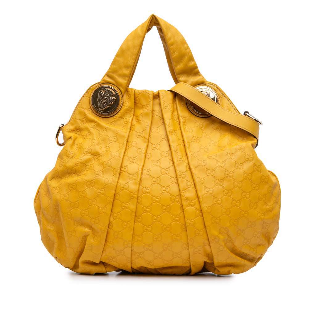 Gucci Large Guccissima Hysteria Satchel Yellow Leather Very good condition - Front View