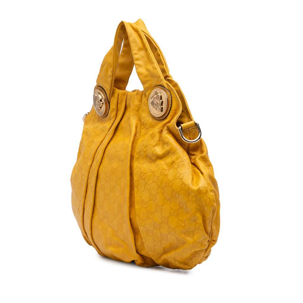Gucci Large Guccissima Hysteria Satchel Yellow Leather Very good condition - Back View