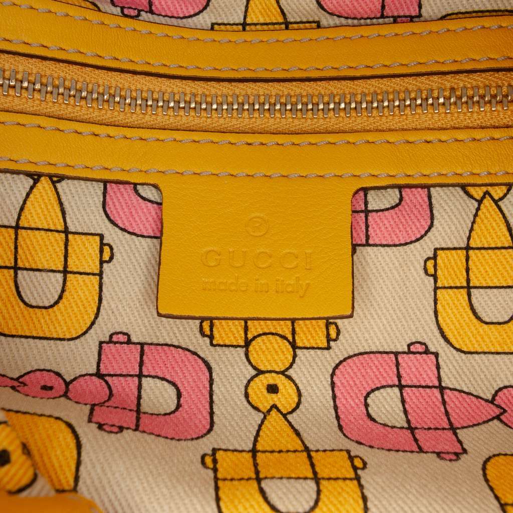 Gucci Large Guccissima Hysteria Satchel Yellow Leather Very good condition - Box View