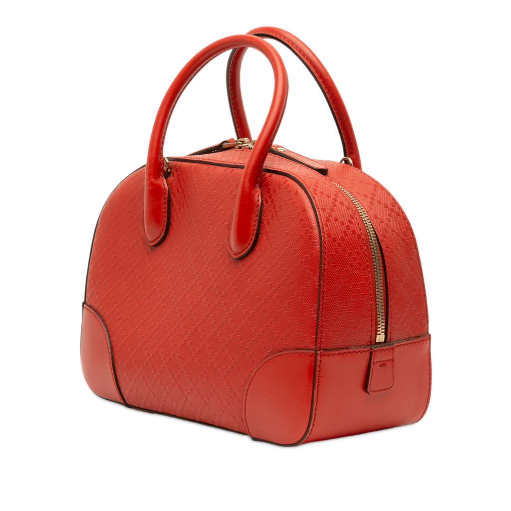 Gucci Diamante Bright Leather Satchel Red Leather Very good - Back View