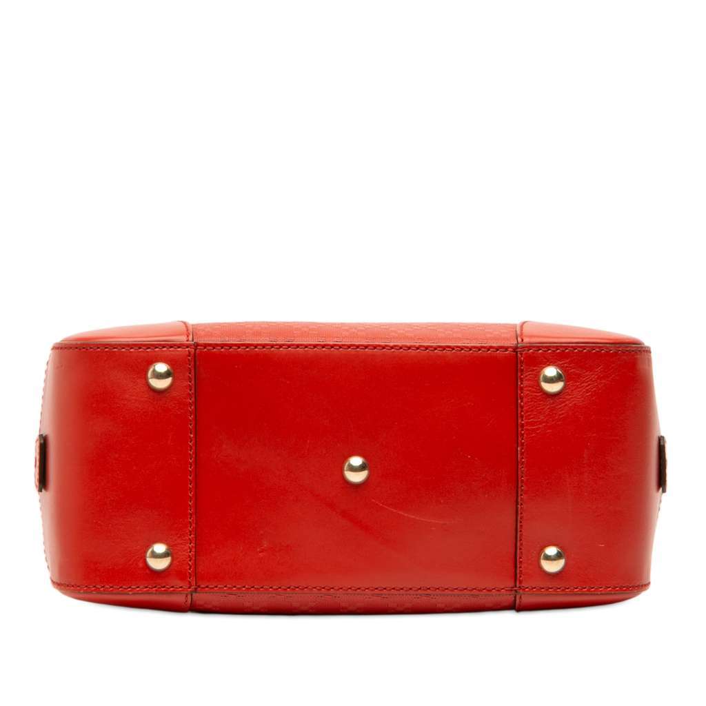 Gucci Diamante Bright Leather Satchel Red Leather Very good - Inside View