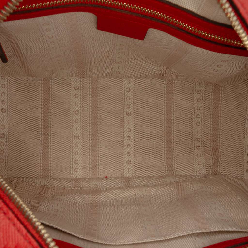 Gucci Diamante Bright Leather Satchel Red Leather Very good - Model View