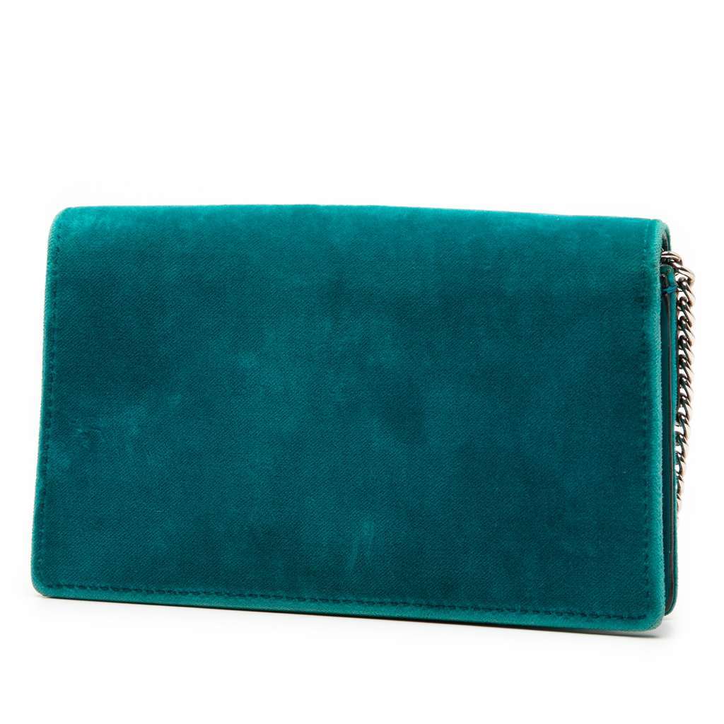 Gucci Mini Velvet Dionysus Crossbody Blue Velvet Very good - Back View