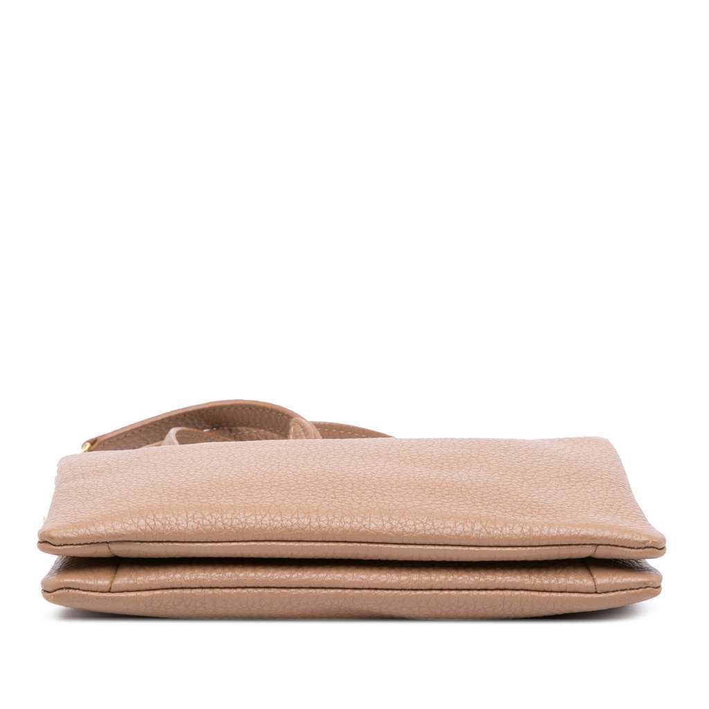 Miu Miu Goatskin Madras Crossbody Brown Leather Good - Inside View