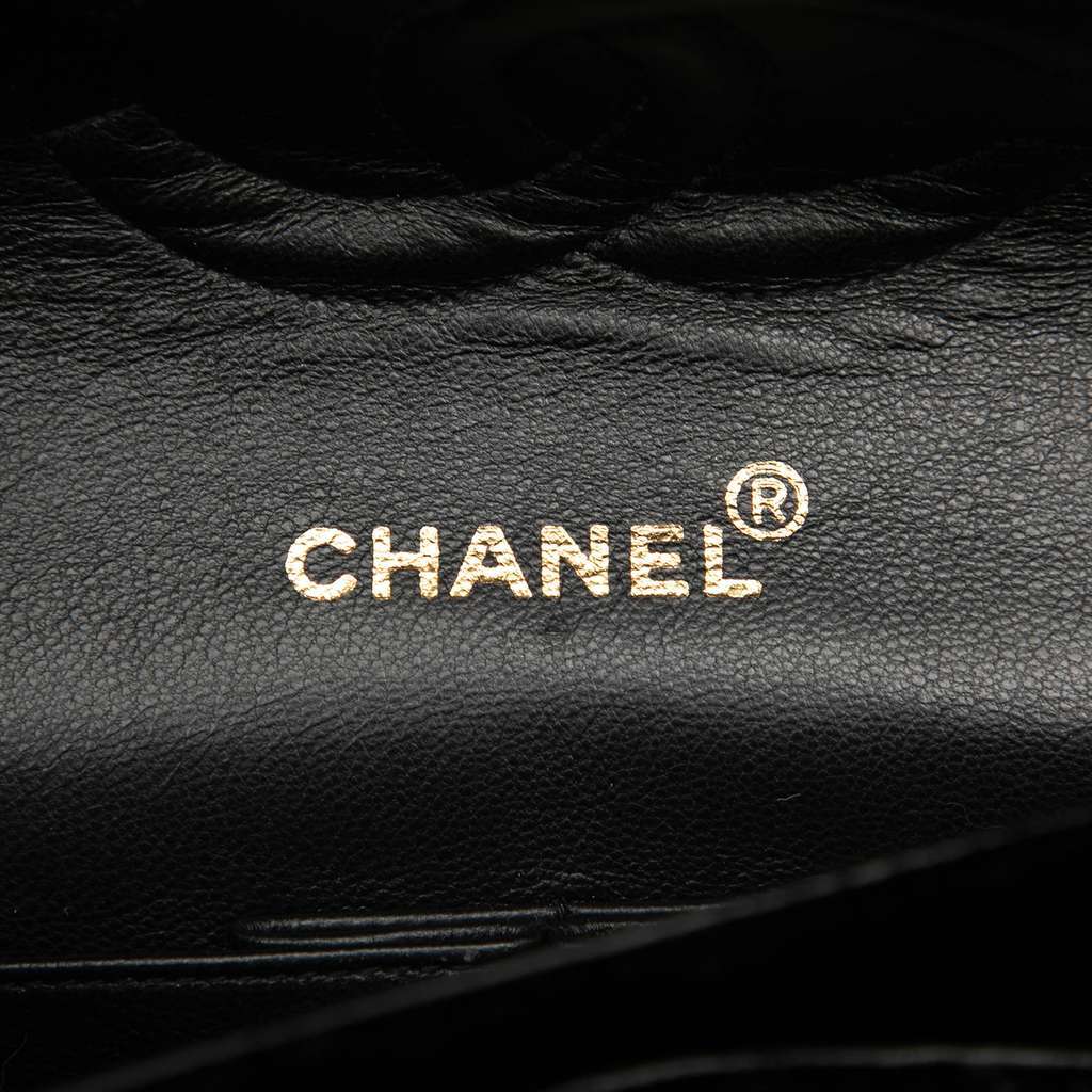 Chanel Medium Classic Velvet Double Flap Black Velvet Good - Box View