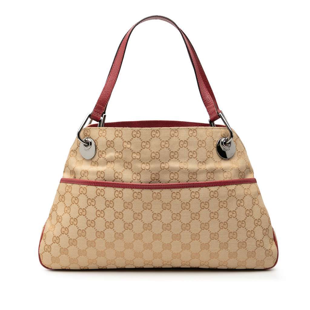 Gucci GG Canvas Eclipse Shoulder Bag Brown Canvas Good - Front View