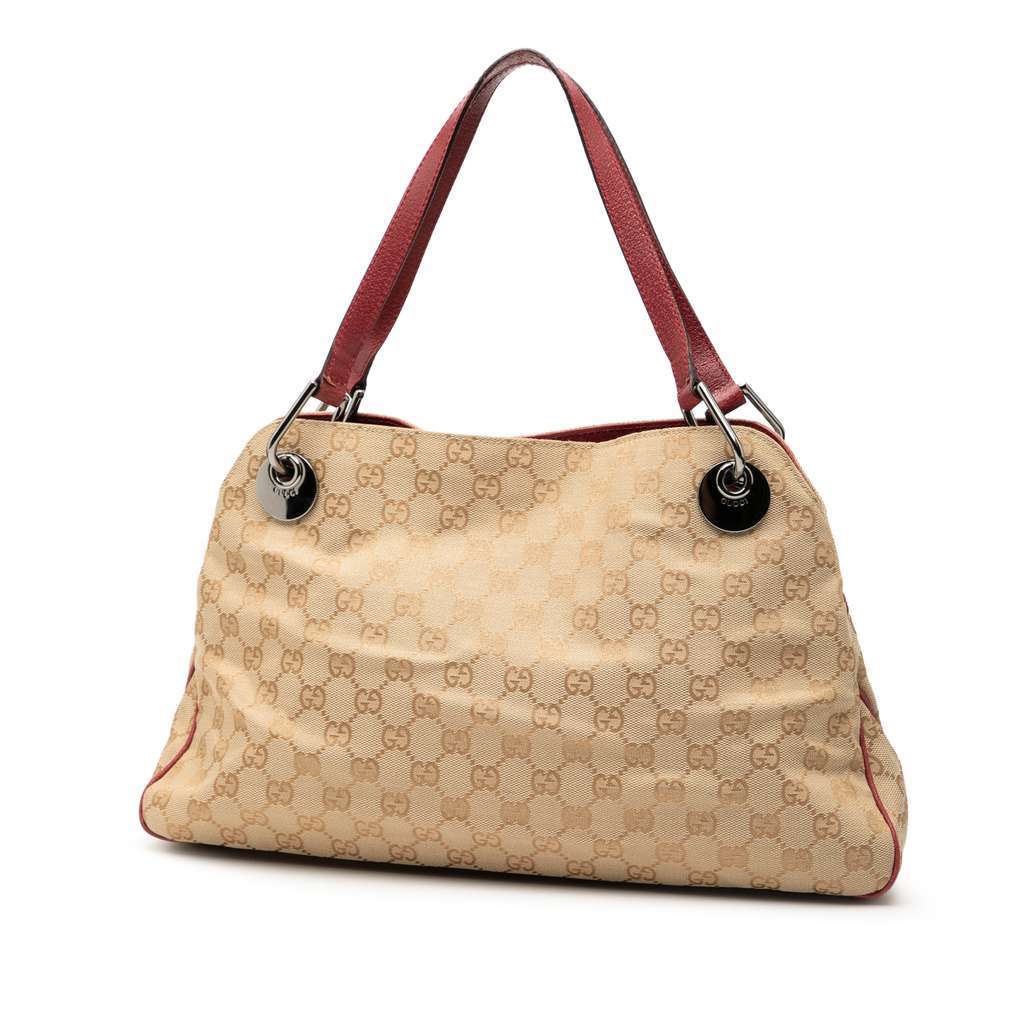 Gucci GG Canvas Eclipse Shoulder Bag Brown Canvas Good - Back View