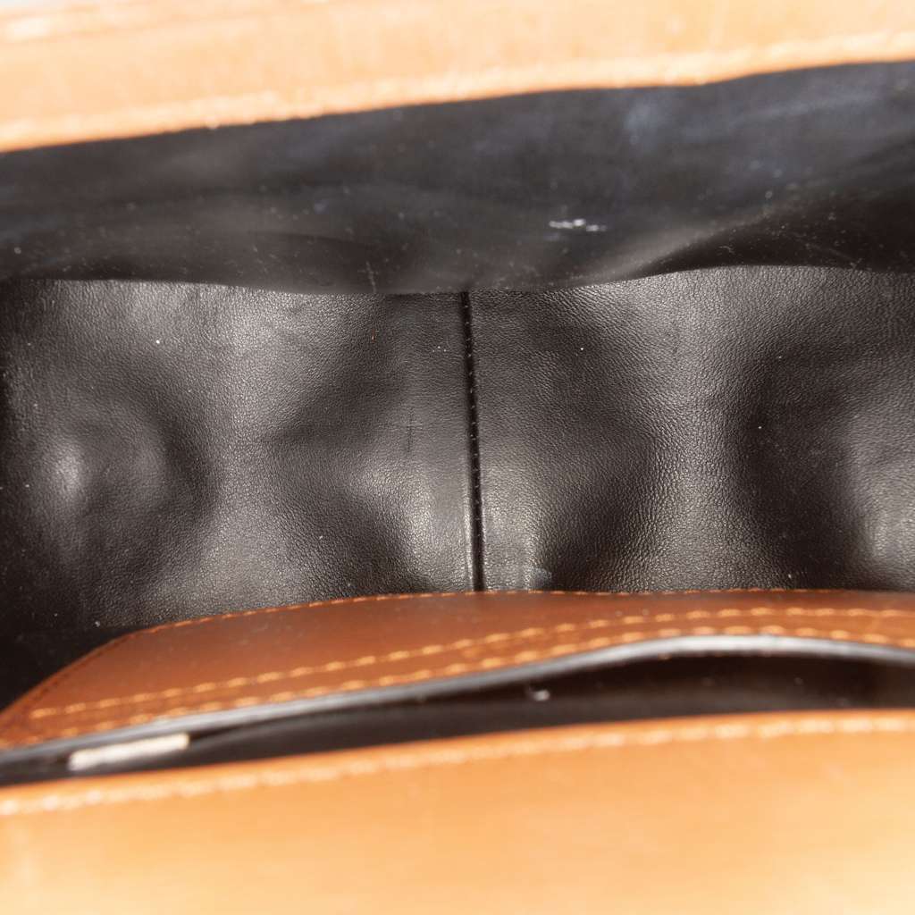 Chloé Mini Shearling and Calfskin Marcie Saddle Crossbody Brown Very good condition - Model View
