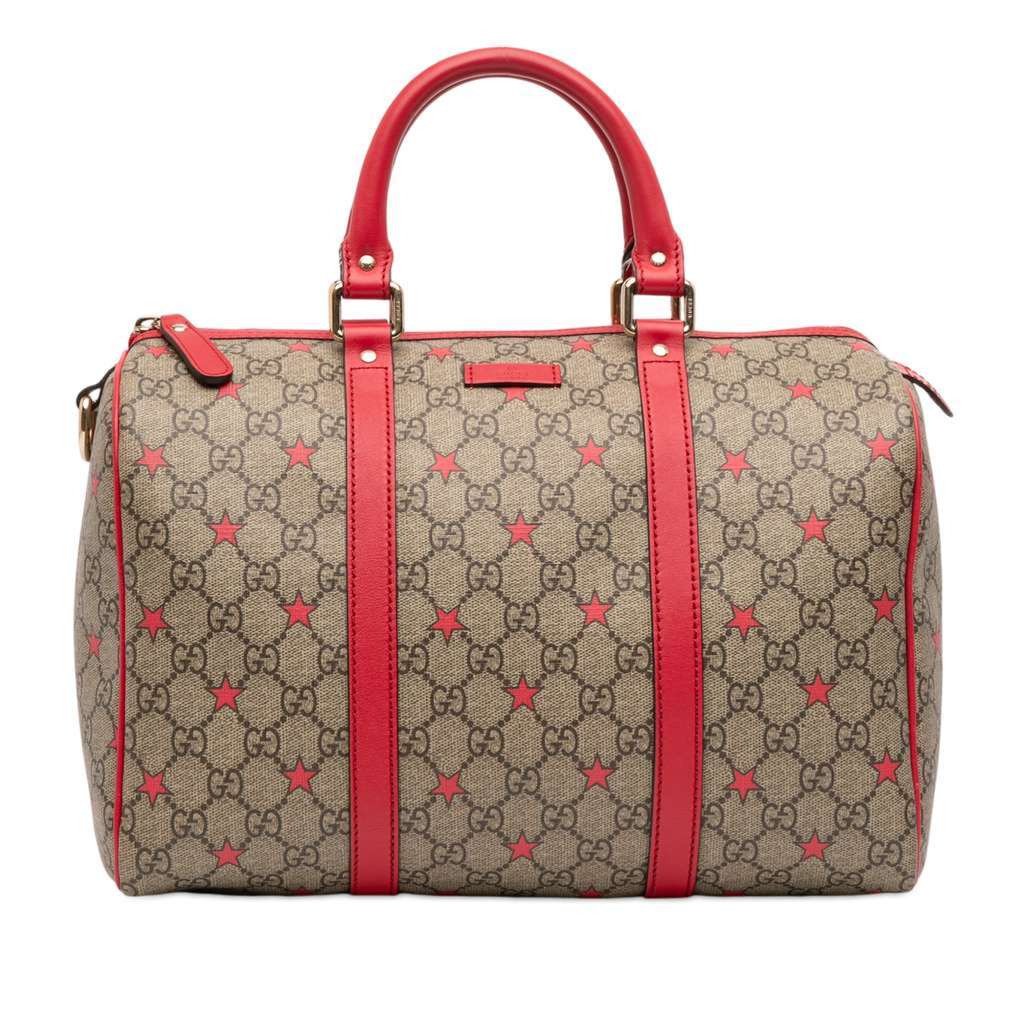 Gucci Medium GG Supreme Stars Joy Boston Bag Brown Canvas Very good condition - Front View