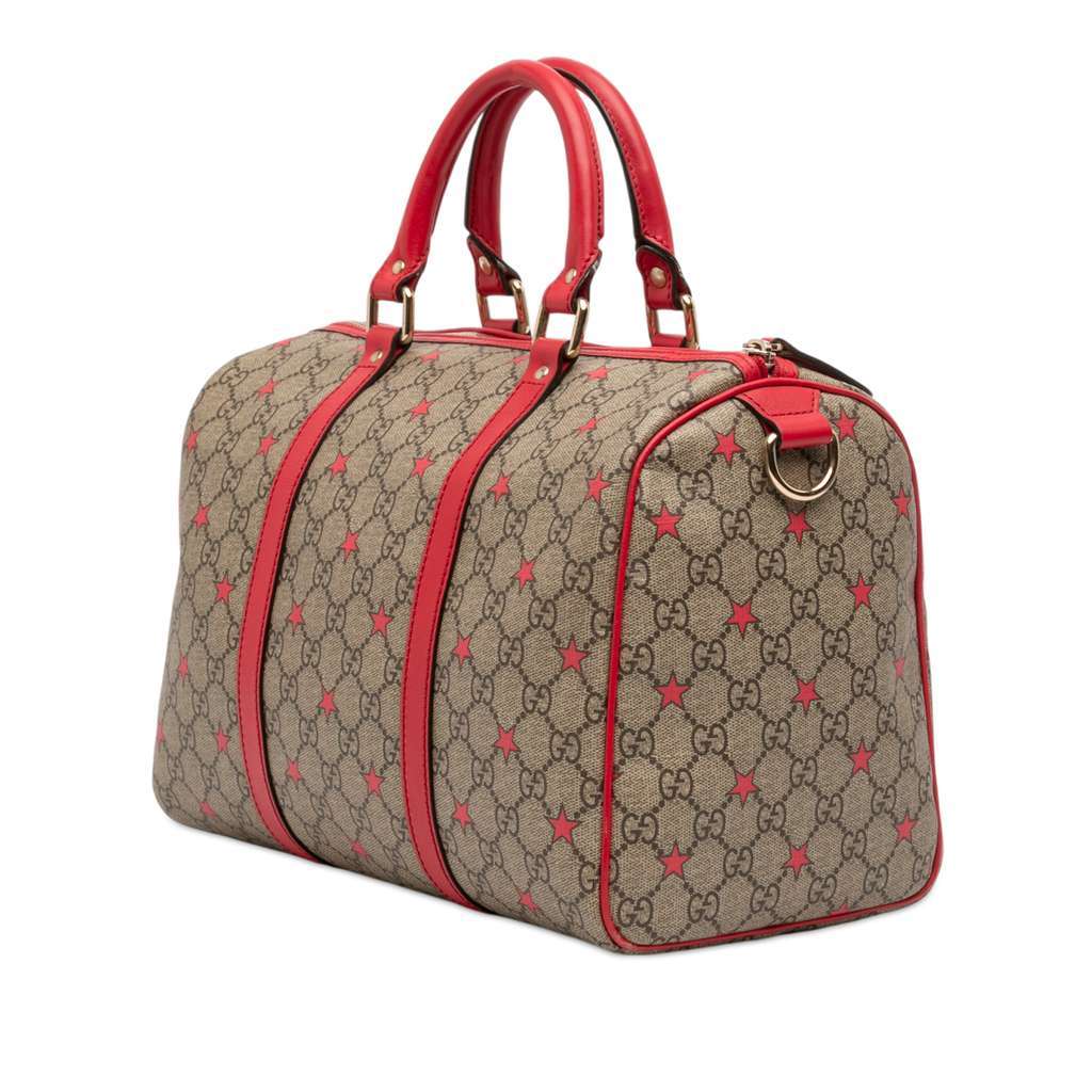 Gucci Medium GG Supreme Stars Joy Boston Bag Brown Canvas Very good condition - Back View