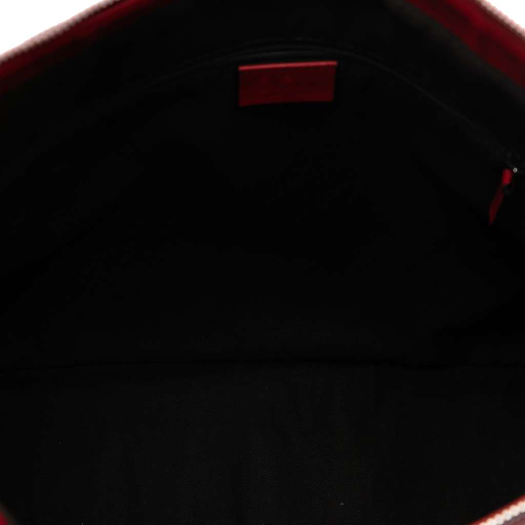 Gucci Guccissima Bamboo D Ring Hobo Red Leather Very good - Model View