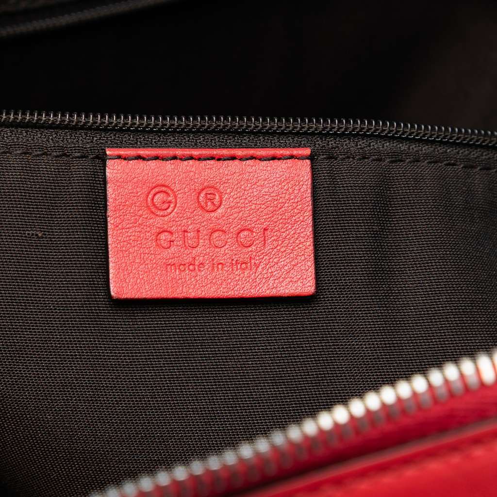 Gucci Guccissima Bamboo D Ring Hobo Red Leather Very good - Box View