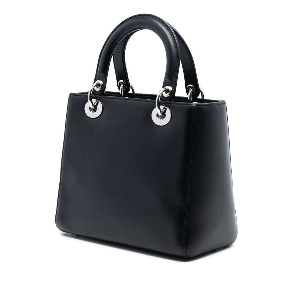 Dior Medium Calfskin Dragonfly Embellished Lady Dior Black Leather Very good - Back View