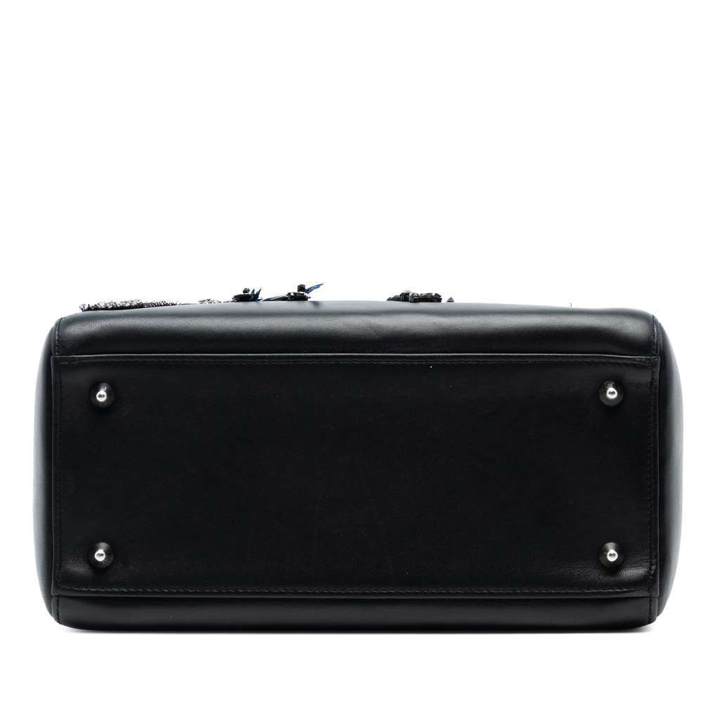 Dior Medium Calfskin Dragonfly Embellished Lady Dior Black Leather Very good - Inside View