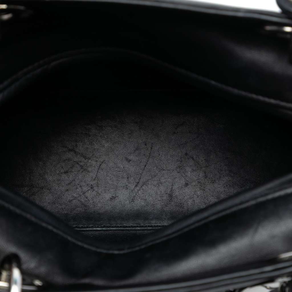 Dior Medium Calfskin Dragonfly Embellished Lady Dior Black Leather Very good - Model View