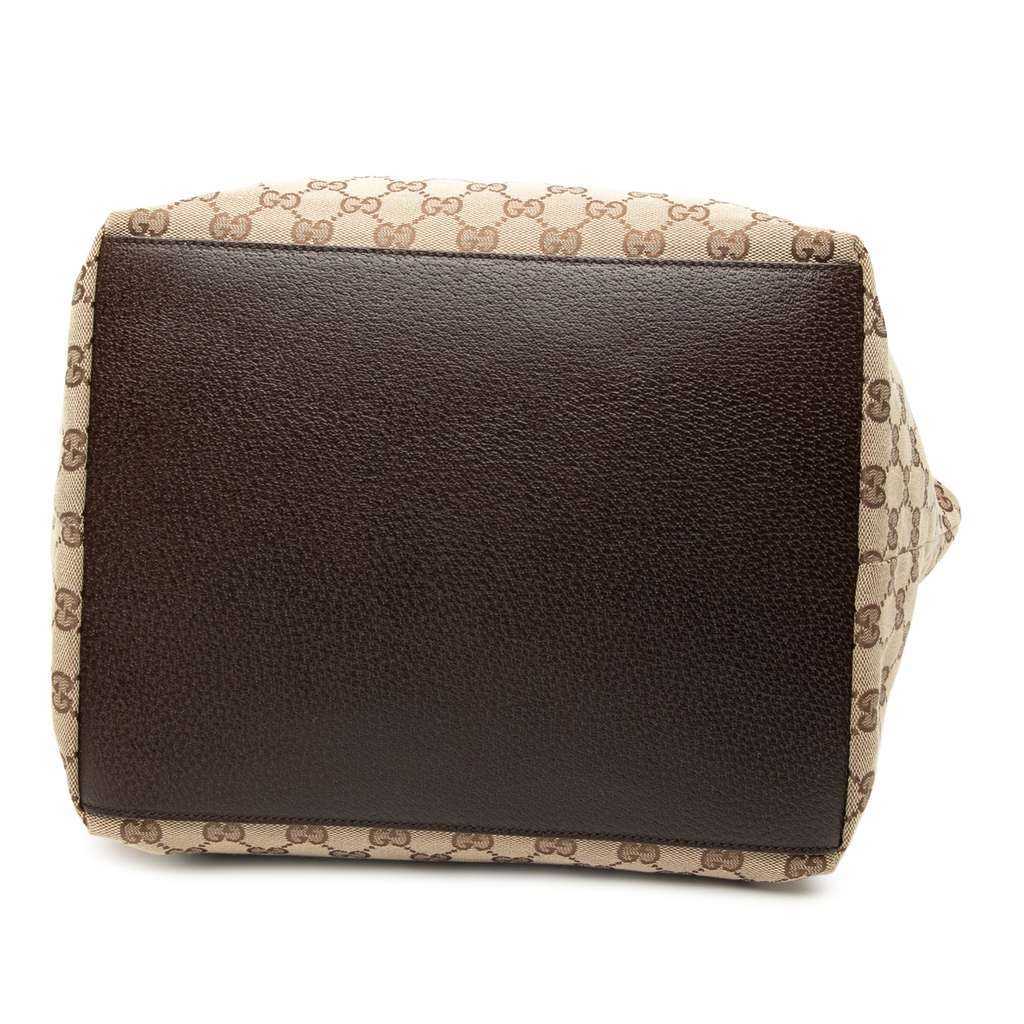Gucci GG Canvas Web Tote Brown Canvas Very good - Inside View