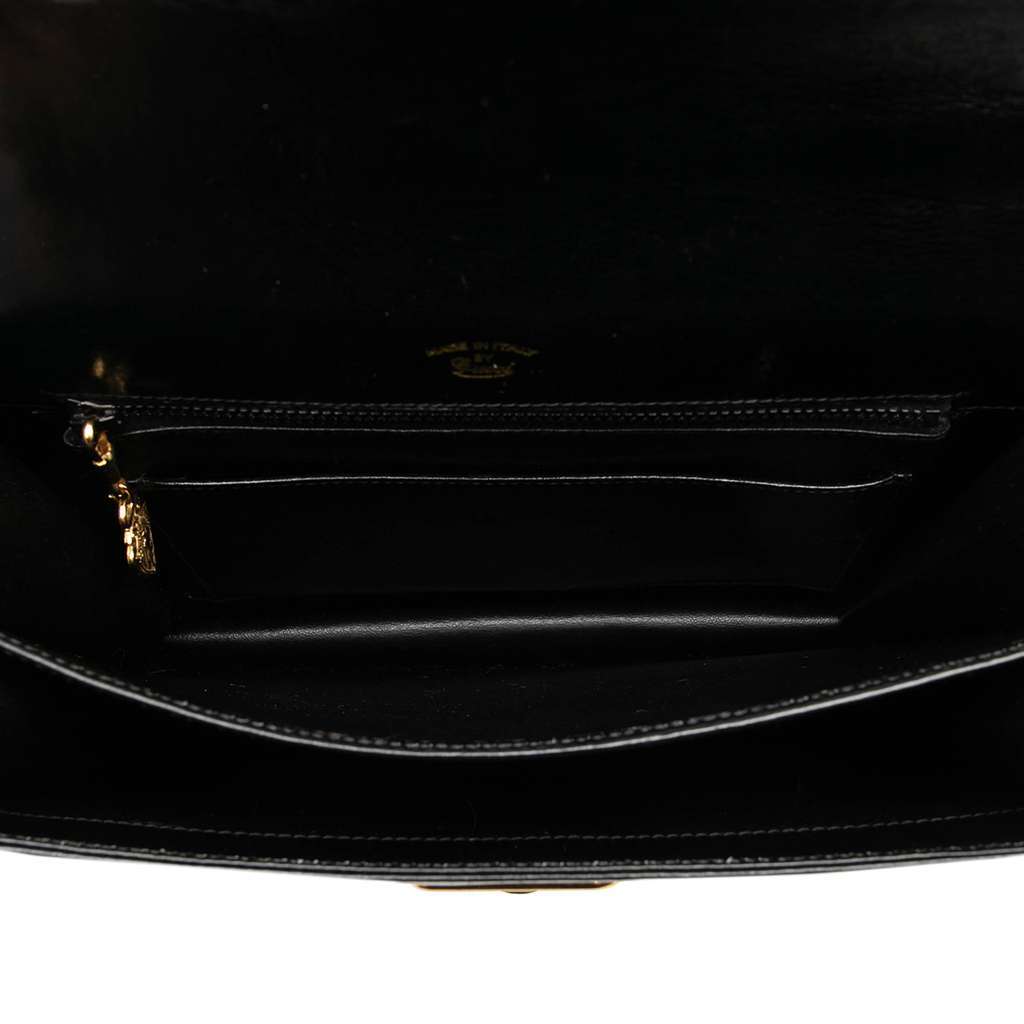 Gucci Smooth Leather Top Handle Bag Black Leather Good - Model View