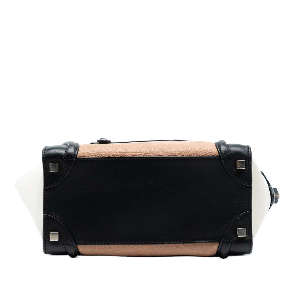 Celine Micro Tricolor Leather Luggage Tote Brown Leather Very good - Inside View