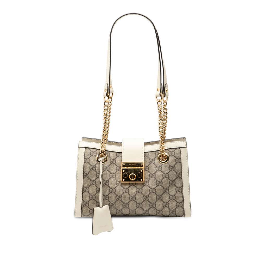 Gucci Small GG Supreme Padlock Tote Brown Canvas Very good - Front View