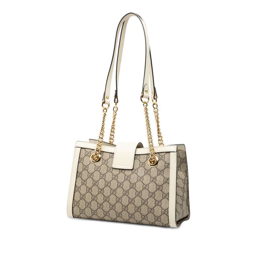 Gucci Small GG Supreme Padlock Tote Brown Canvas Very good - Back View