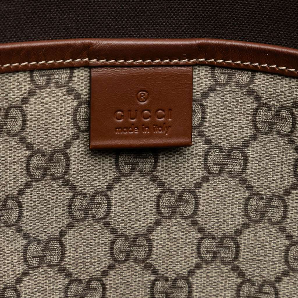 Gucci Large GG Supreme Web Loop Tote Brown Canvas Good condition - Box View
