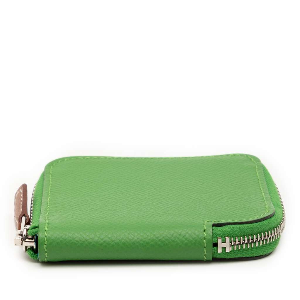 Hermès Epsom Azap Silk In Change Purse Green Leather Very good condition - Inside View